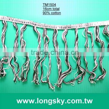 (#TM1504) 2015 new design branded cotton decorative clothing tassel fringe trimmings for ladies tops