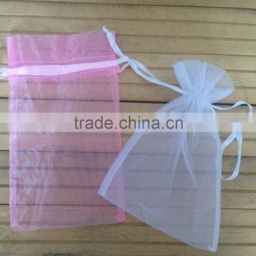 wedding favor pink mesh gift bag with drawstring