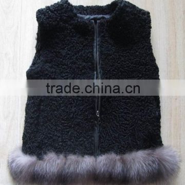 wholesale quilted vest ,simple black sleeveless vest china supplier lamb wool vest for lady