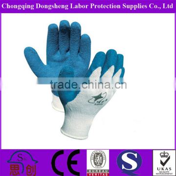 blue safety knitted gloves latex coating