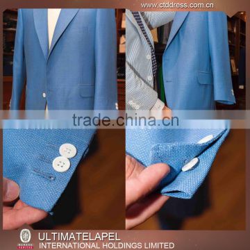 Light Blue Two Button business attire for me jacket
