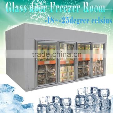 Supermarket Drinks Display Cold Room with Glass Doors