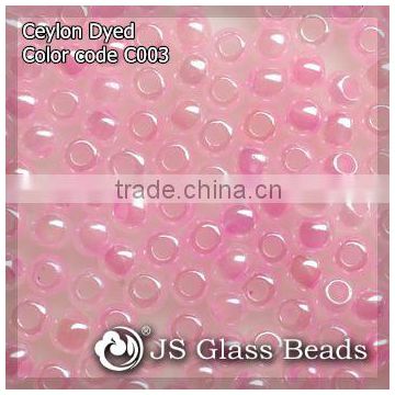 High Quality Fashion JS Glass Seed Beads - C003# Ceylon Pink Opalescent Rocailles Beads For Garment & Jewelry