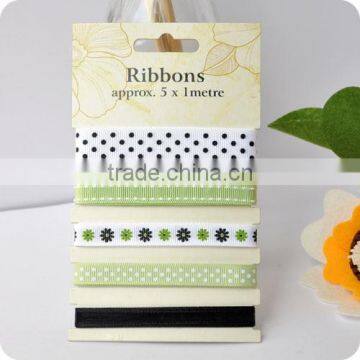 pattern ribbon, grosgrain ribbon , ribbon set , scrapbooking ribbon, ribbon for bowing