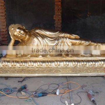 bronze lying sleeping buddha statue