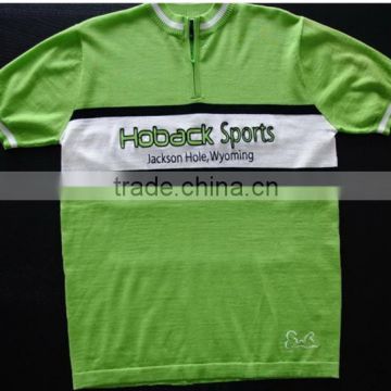 knit fabric wool cycling jersey for men with custom design