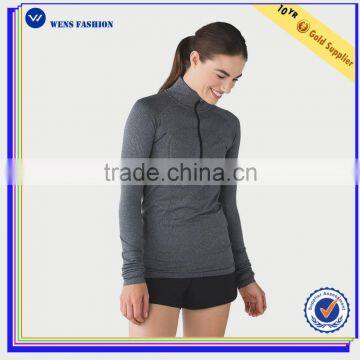 Dong guan sweatshirt manufacturer custom half zip sweatshirt for women