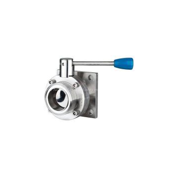 stainless steel Sanitary Mancon Flanged/Threaded Butterfly Valve(304/316L)