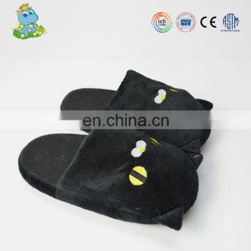 Promotional hot sale cheap warm black cat house slippers