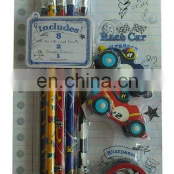 stationery set for kids( pencil,eraser,sharpener)
