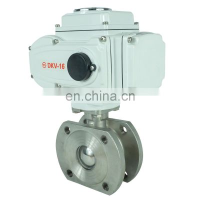 DKV 2inch 24V DC Italy Ultrathin Wafer Type Flanged ss304 Stainless Steel 316 Motor Operated wafer Ball Valve