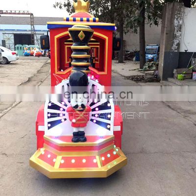 Tour vehicle small electric trackless train carnival 18 seats carown diesel trackless train rides for sale