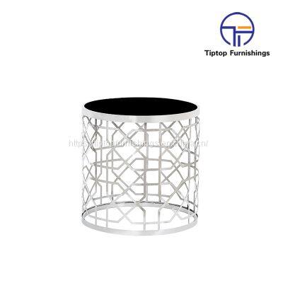 Modern Style Elegant Side Table Leisure Style End Table Round Stainless Steel Bed Side Tables for live Room Bedroom