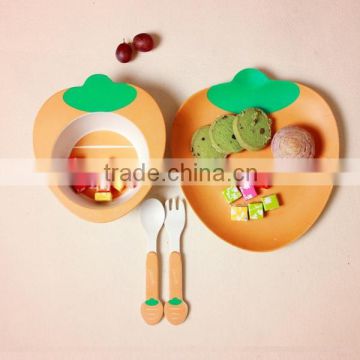 ECO friendly and healthy bamboo fibre kids dinner set , kids tableware set,bowl&plate&cup &spoon&fork