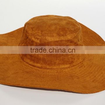 Blank suede dark brown bucket hat