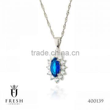 Fashion 925 Sterling Silver Necklace - 400139 , Wholesale Silver Jewellery, Silver Jewellery Manufacturer, CZ Cubic Zircon AAA