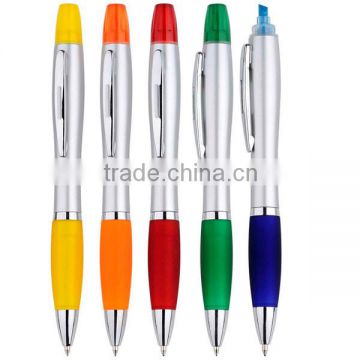 wholesale highlighter pen, ball pen with highlighter