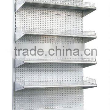 Perforated back panel shelf