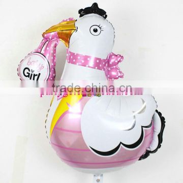 New arrival 78*91 cm baby girl and boy crane balloon for baby shower,aluminum balloon