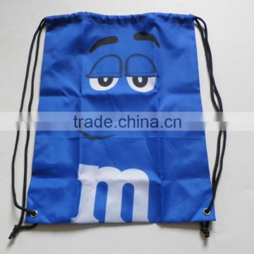 Cartoon Design Blue Drawstring Bag