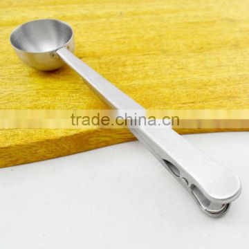 Hot sale good quality 18/0 clip stainless steel coffee measuring spoons