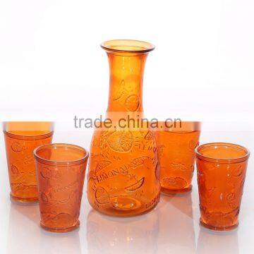 Wholesale Orange Lemon Carving Exquisite Glass Drink Set