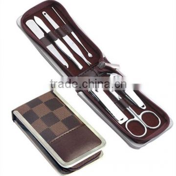 High quanlity stainless steel manicure set with the pu box