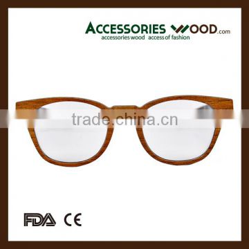 high quality clear eyewear fashion high quality RX glasses with wood temple optical glasses