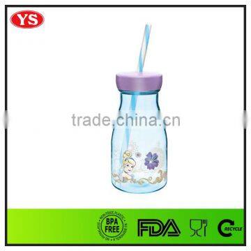 360ml bpa free soy milk plastic bottle with cap and straw