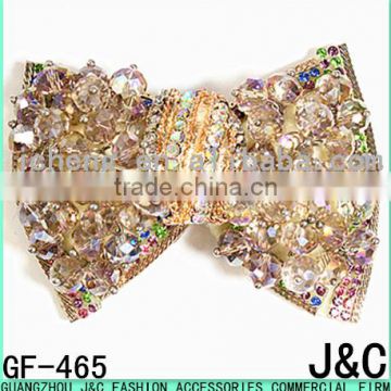2015 the most fashionable glass stone metal buckle bow for shoes