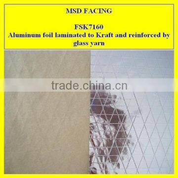 single sided foil scrim Kraft facing for glass wool, rock wool and exp