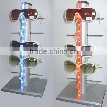LED aluminium glasses display counter stand