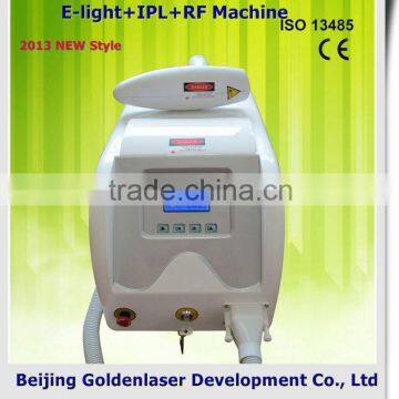 2013 New design E-light+IPL+RF machine tattooing Beauty machine high frequency galvanic