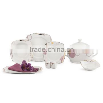 wholesale high quality china porcelain crokery sqaure shape 20pcs dinnerware set 125pcs dinner set