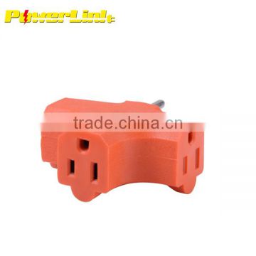 S60006 3 Outlet Ground Indoor Outdoor Triple Heavy Duty Wall Tap Adapter UL List