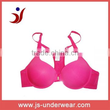 2014 js-797 hot sell style front closure bra rose red sport bra sunshine girl wear fanshion style (accept OEM)