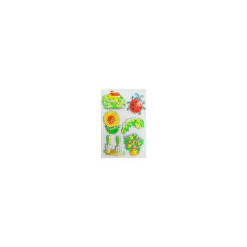 flower tree house Soft Custom Holographic Stickers 3D Shinning spring type