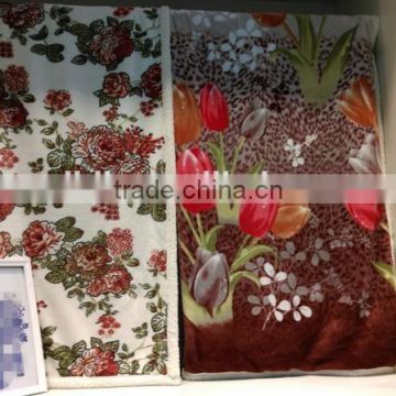 Flat screen printing single pattern double layer coral fleece blanket