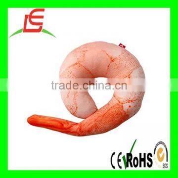 LE B053 Shrimp Meat U Shaped Neck Pillow Throw Pillow Cushion Plush Toy