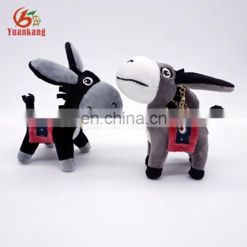 Custom mini plush donkey animal keychain