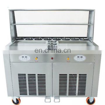 Double Square Flat pan Stir Commercial thailand fry ice cream machine