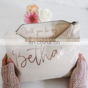 Personalised Bridesmaid Gift Make Up Bag - Will you be my Bridesmaid, Maid of Honour Gift. - Unique Gift for Bridal Party Bags