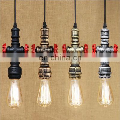 Vintage Industrial Pendant Light E27 Water Pipe Design Hanging Light