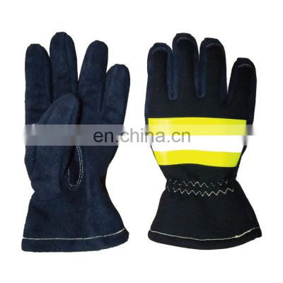 Firefighters with high-quality and durable Nomex material lined fire-resistant gloves