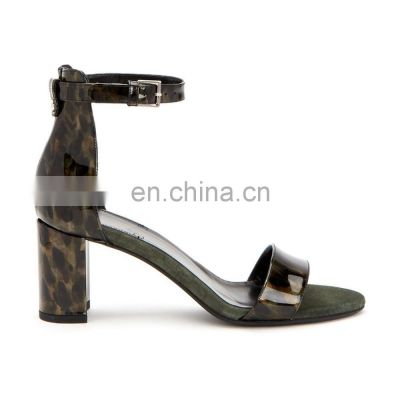 ladies new latest design high heel patent  sandals shoes women covered heel shoe in EUR sizes(36 37 38 39 40 41)
