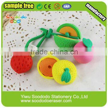 rubber fruit eraser for sale stationery promotional for school