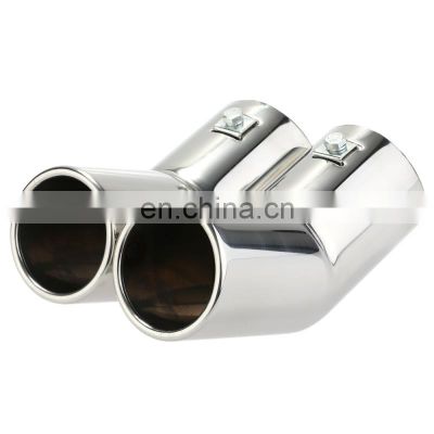 Autoaby Dual Pipes Stainless Steel Exhaust Tail Pipes Muffler Tips for VW Golf 4 Bora Jetta Car Accessories Car Styling