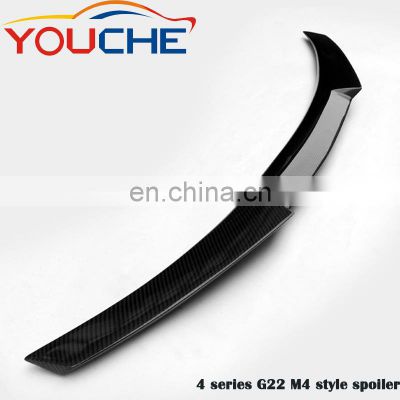 Carbon fiber M4  style rear trunk spoiler for BMW NEW 4 series G22 2 door coupe 2020-2026