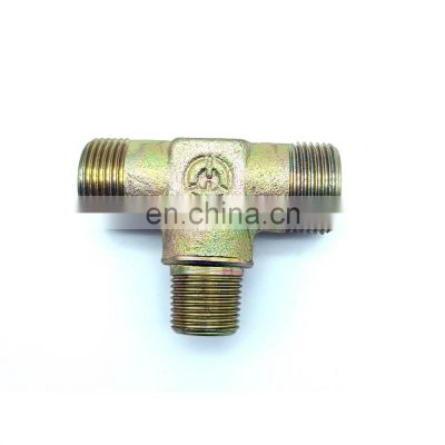 Adjustable High Pressure Thread O-ring Quick Coupling Tee Carbon Steel Pipe Joint Fitting