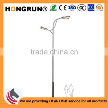 High-low type Dual-arm street light pole offered OEM service by professional manufacturer for outdoor lighting